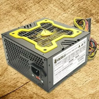 NEW--Hercules Yellow 12cm-Fan 600w-Max ATX Power Supply 20+4Pin SATA & PCIe • $29.99