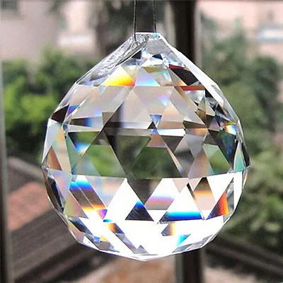 £3.20 • Buy 20mm Clear Crystal Lighting Ball Prisms Hanging Pendant Wedding Curtain D WY LS2