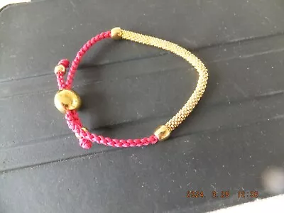 Links Of London Friendship Bracelet Cerise Pink Gold Vermeil Effervescence XS • £28.99