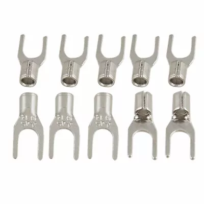 10 Pcs 1.5-2.5mm Sq Cable Uninsulated Spade Fork Terminal Connector • $7.95