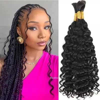 Micro Braiding Human Hair Deep Wave Malaysian Crochet Braids Hair No Weft 100g • $89