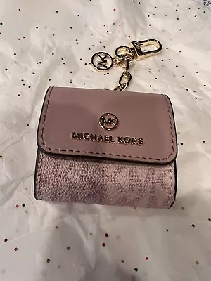 Michael Kors Apple Airpods Case Pink Gold MK Logo - PINK Leather • $34.99