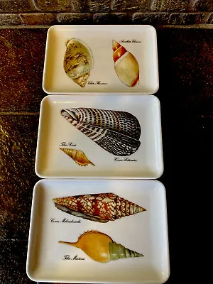 Set Of 3 Melmac Shell Trays 5.75” X 4.25” X .50” Made In Italy Nautical Beach • $8.75