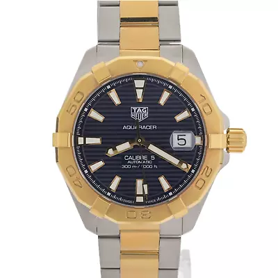 TAG Heuer Aquaracer Calibre 5 WBD2120 Blue Gold Two Tone 41mm Men's Watch W/ B+P • $2299.99