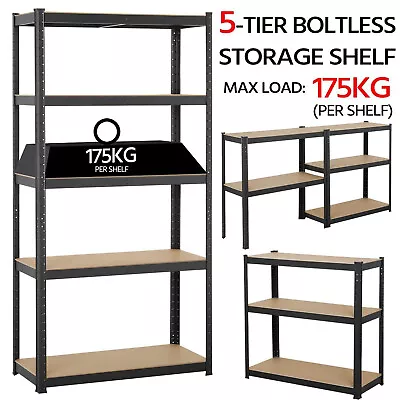 Heavy Duty Shelving 5 Tier Metal Racking Storage Shelves Adjustable Garage Shelf • $48.40