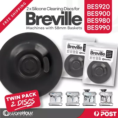 2x Breville 58mm Coffee Espresso Cleaning Discs BES920 BES900 BES980 Dual Boiler • $9.80