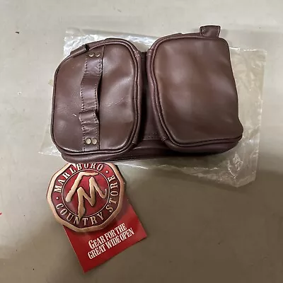 Marlboro Country Store Vintage 1994 Brown Leather Toiletry Bag NWT Shaving Kit • $21.90