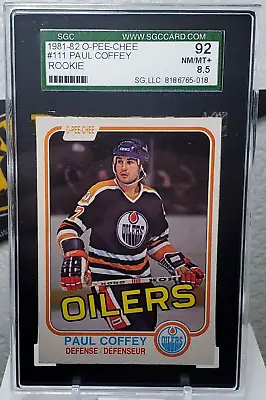 1981-82 OPC O PEE CHEE Hockey #111 PAUL COFFEY Rookie SGC 8.5 NM-MT + Oilers RC • $259.95