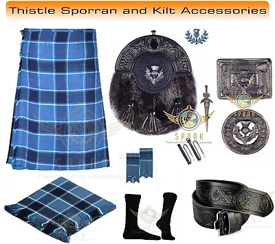 Scottish Highland Traditional Men's Dress Kilts Tartan 8 Yard Kilt & Accessories • $120