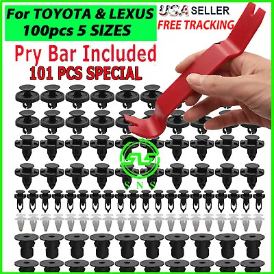 $6.89 • Buy 101 TOYOTA LEXUS Trim Panel Clips Bumper Fender Push Pin Rivet 7 8 9mm W PRY BAR