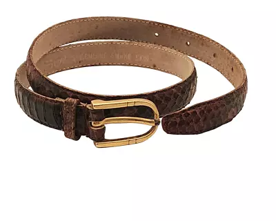 Genuine Snakeskin Belt By Serpl In Brown Size Small 29 Inches • $15