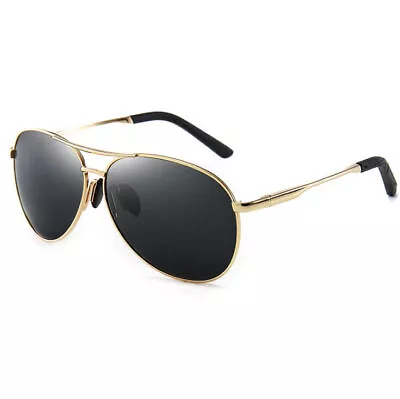 Mens Polarized Pilot Sunglasses Aluminium Metallic Sunglasses Fishing Driving AU • $15.89