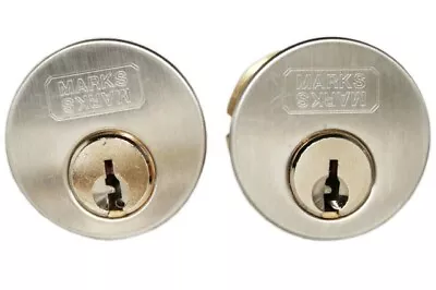 Pair KA Marks  A  Keyway 2122-26D Satin Chrome Mortise Cylinder 15/16  NEW • $19.99