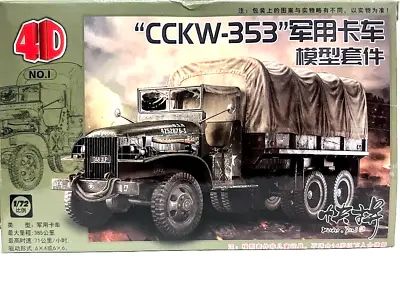 4D WWII 1/72 GMC CCKW 6x6 Truck Military Transport Truck 'Jimmy' Model Kit • $8.50
