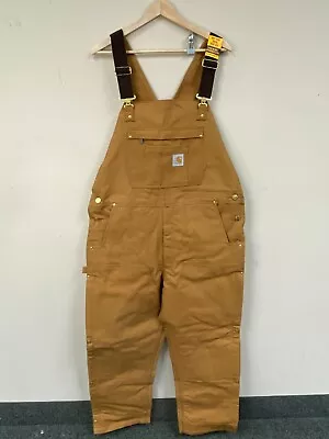 Carhartt Mens Brown Loose Fit Straight Leg Bib Overall Size Large OR4393-M • $39.99