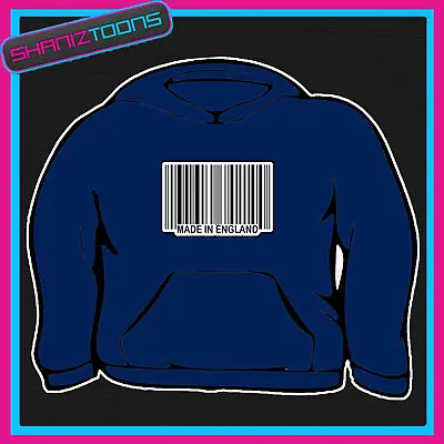 Made In England Funny Slogan Barcode Holiday Hoodie • £16.95