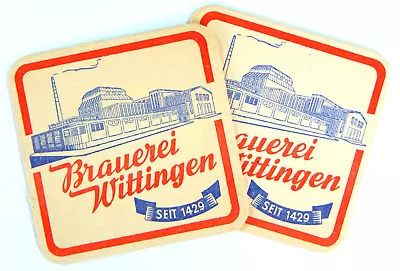 2 BRAUEREI WITTINGEN BIER GERMAN BEER COASTERS BAR MATS 1970s RARE VTG 2 LOT • $7.89