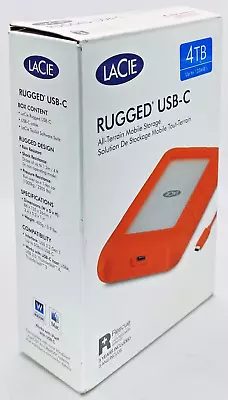 4TB LaCie LRD0TU6 Rugged USB-C External Mobile Storage HDD Hard Disk Drive • £109.95
