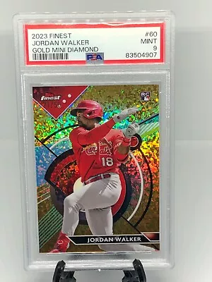 2023 Topps Finest Jordan Walker Gold Mini Diamond Rookie Card 21/50 Psa 9 • $70