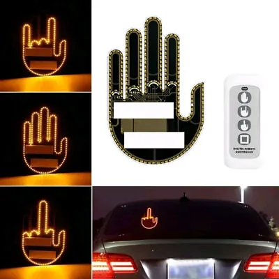  Car Middle Finger LED Lights With Remote Control Road Angry Signs Rear Windows • $46.88