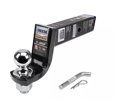 Reese Towpower 5 In. Drop Interlock Trailer Hitch Ball Mount Towing Security Kit • $99.99