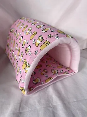 Cosy Pink Guinea Pig Tunnel Soft Fleece Small Animal Bed Small Animal Hide • £11.50