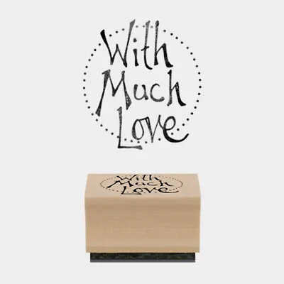 Rubber Stamp With Much Love Card Craft Scrapbooking Stamping East Of India • £3.69