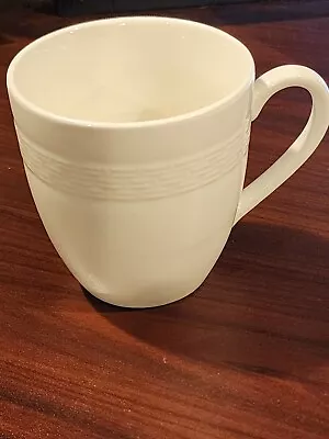 Martha Stewart Everyday MSE Mug Cup Basket Weave Ivory White  • $5