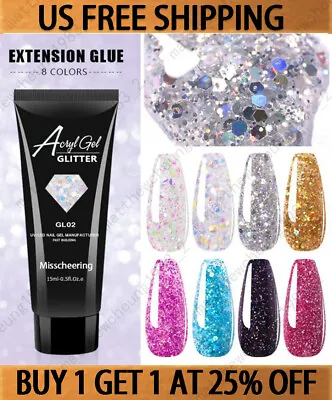 Glitter Poly Shiny Gel Nails Builder Sequins Extension Acrylic Bling Nail Art • $6.99