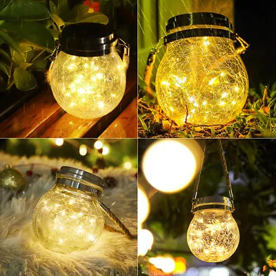 Moroccan Hanging Lanterns Solar Powered Outdoor Garden LED Lights Décor • £9.95