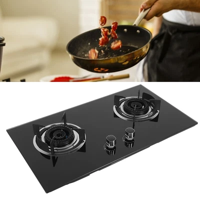 £129.99 • Buy Kitchen Gas Stove LPG Gas 2 Burner Hob Glass Cooktop Camper Van Camping Cooker.