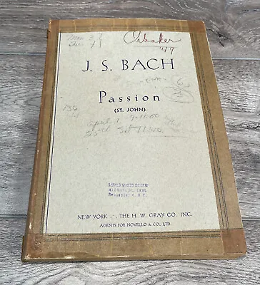 J.S. Bach Sheet Music Book- Passion Acc. To St. Matthew 1894 By Rev Dr Troutbeck • $14.95