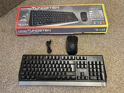 THE G-LAB Combo TUNGSTEN Backlit Wireless Gaming Keyboard Mouse Set - QWERTY • £0.99