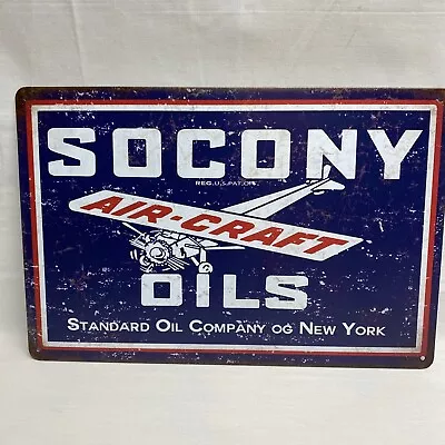 Socony Aircraft Oils Standard Oil Company New York Vintage Style Metal Sign • $16.99