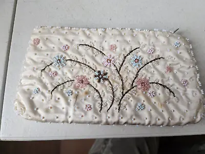 Vintage Handmade Beaded Floral Coin Purse By Schildkraut • $9.99