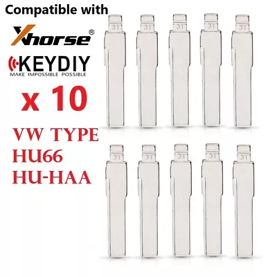 10x New Uncut Universal Flip Remote Key Blade VW Type HU66 HU-HAA • $10.97