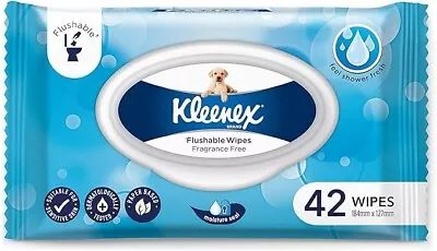 Kleenex Flushable Fresh Wipes Fragrance Free 42 Wipes Size Name:42 Count • $4.95