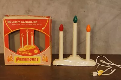 Vintage Paramount Christmas 3 Light Candolier Working With Bulbs Original Box • $20