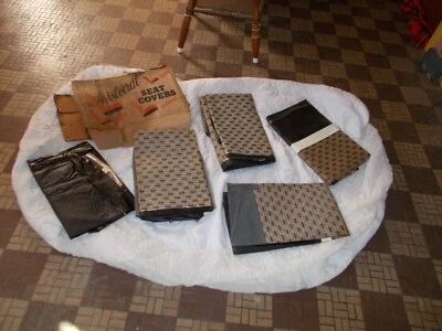 $394.54 • Buy Vintage Nos Auto Car Seat Cover Black-white Tweed Vynl Bench  Ford Chevy Dodge