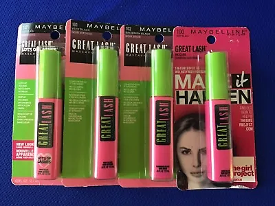 4 Maybelline Great Lash Lots Of Lashes Mascara 141 Very Black 102 Brownish Black • $11.99