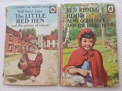 Vintage Ladybird Red Riding Hood & Goldilocks 2’6 1958 & The Little Red Hen 1966 • £24