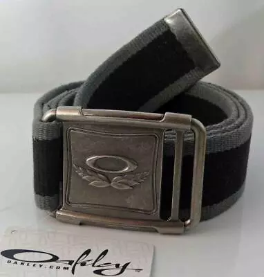 Oakley Vintage  Unisex Webbed Belt  Black And Grey  Size S   New   Last • $45.99