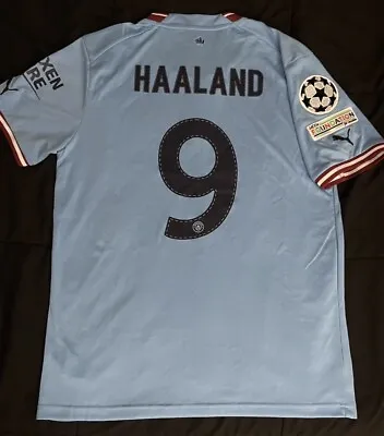 Haaland #9 Man City Large Home Player Jersey UCL Badge L Manchester • $54