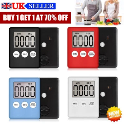 £3.11 • Buy Magnetic LCD Digital Kitchen Timer Count-Down Up Clock Cooking Loud Alarm UK