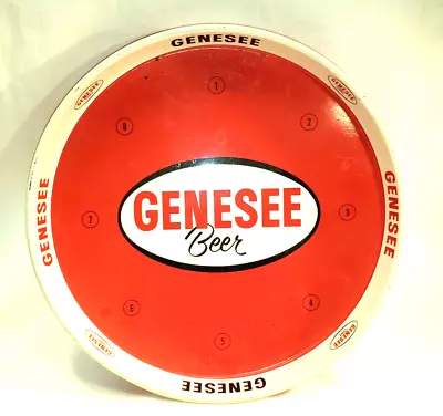 Vintage GENESEE BEER TRAY W Numbered Glass Spots METAL • $19.99