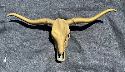 Vintage Mid Century Solid Brass Longhorn Steer Skull Head • $550