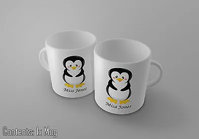 Cute Penguin & Personalised Custom Name - Tea/Coffee Cup/Mug - Great Gift Idea • £8.70