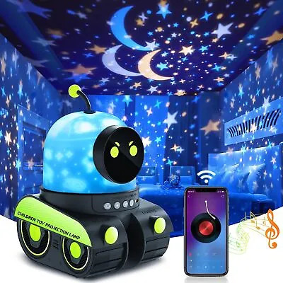 Bluetooth Music Robot Night Light For Kids - Star Light Projector 360° Rotating • $30.70