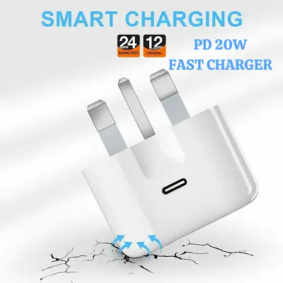 £2.19 • Buy For IPhone 13 12 11 Pro Mini XR XS MAX Fast Charging USB-C PD Plug Charger Cable