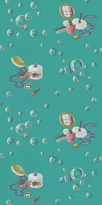 £4.87 • Buy Sample 1950s Hollywood Powder Room Wallpaper, Vintage Pattern, Peel & Stick 